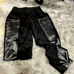 Chicme leggings with PU leather detail